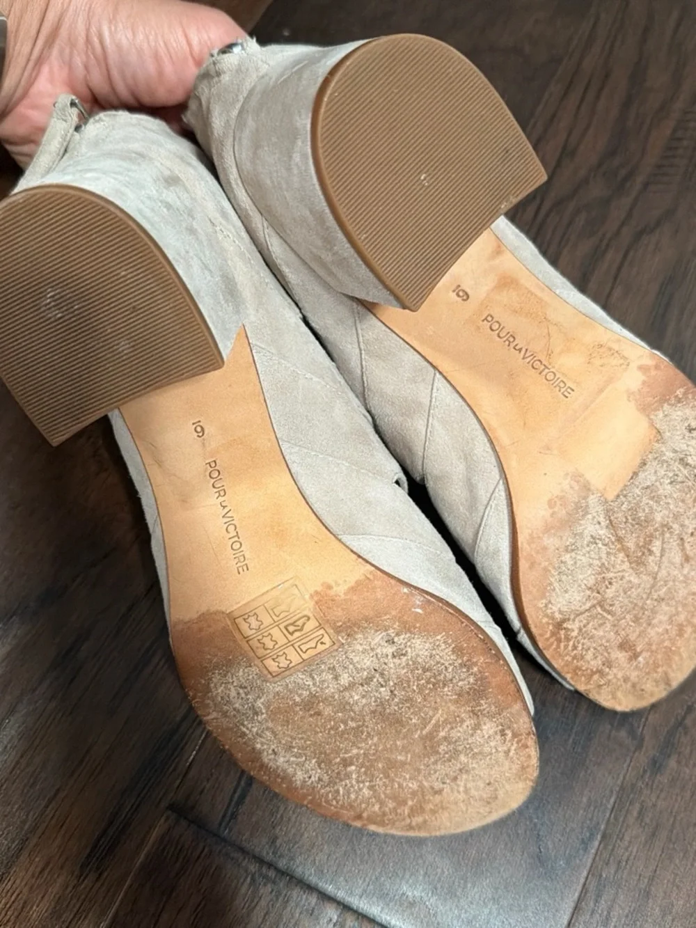 Pour La Victoire Blush Strappy Block Heel Sandals